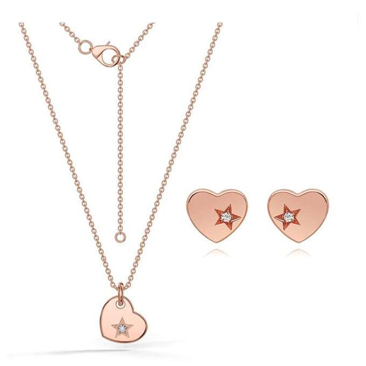Cupid Heart Necklace and Earrings set