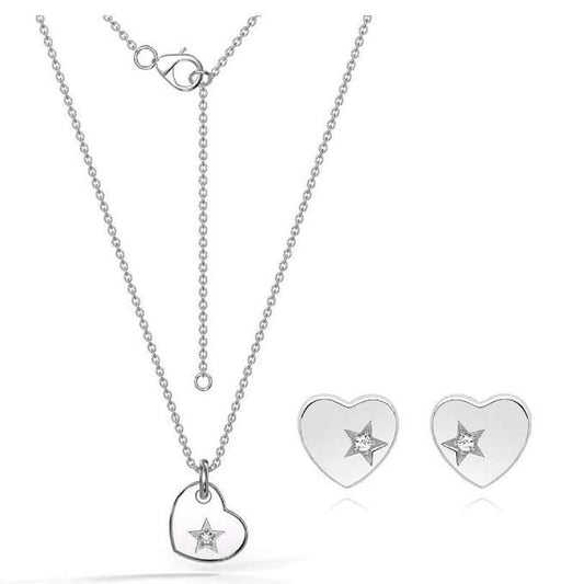 Cupid Heart Necklace and Earrings set