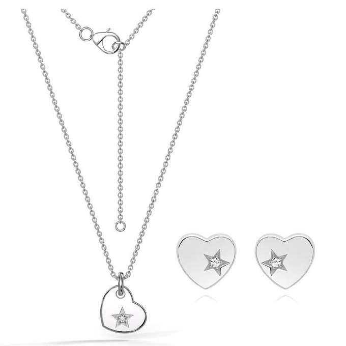 Cupid Heart Necklace and Earrings set
