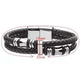 Double Braided Leather Bracelet - 22 cm