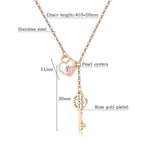 Lock and Key Pattern NecklaceGorgeous and timeless, this 18k rose gold necklace is designed with the delicate lock and key motif. With a subtle yet stylish look, this timeless piece is ideal forWomans Necklaces8006Dhia JewelleryKey Pattern Necklace
