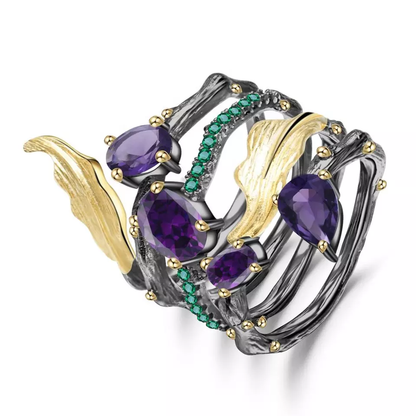 Amethyst Spiral Ring