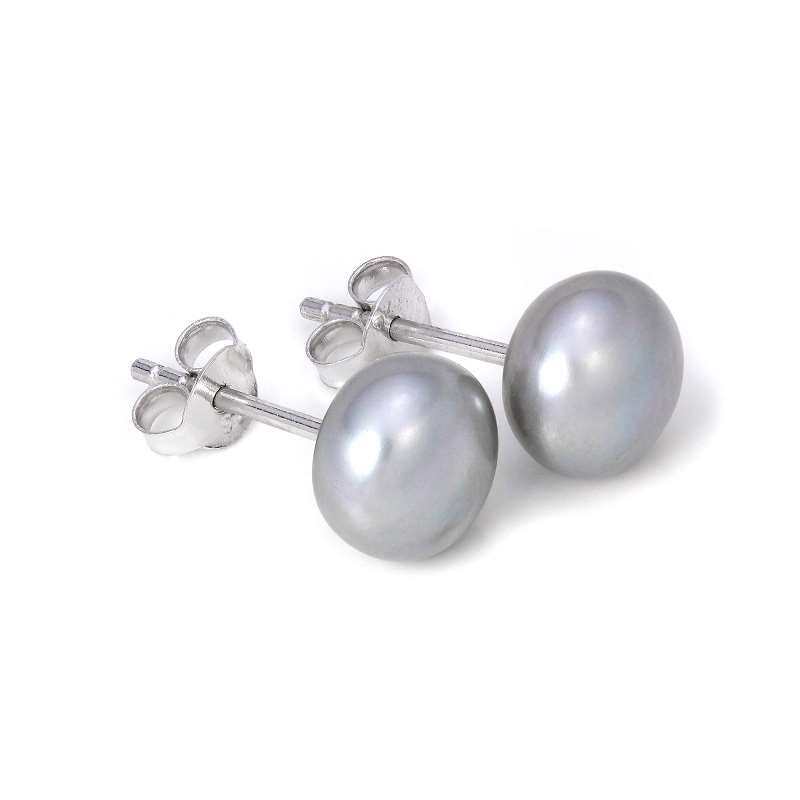 Freshwater Button Pearls - Grey