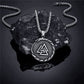 Nordic Valknut Vegvisir Necklace - Silver
