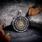 Circular Jormungand and Valknut Necklace - Gold