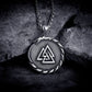 Nordic Valknut Vegvisir Necklace - Silver