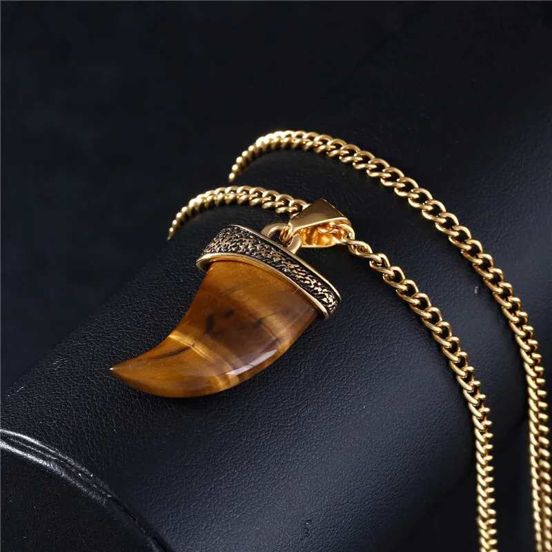 Dhia Tiger Eye Tooth Necklace