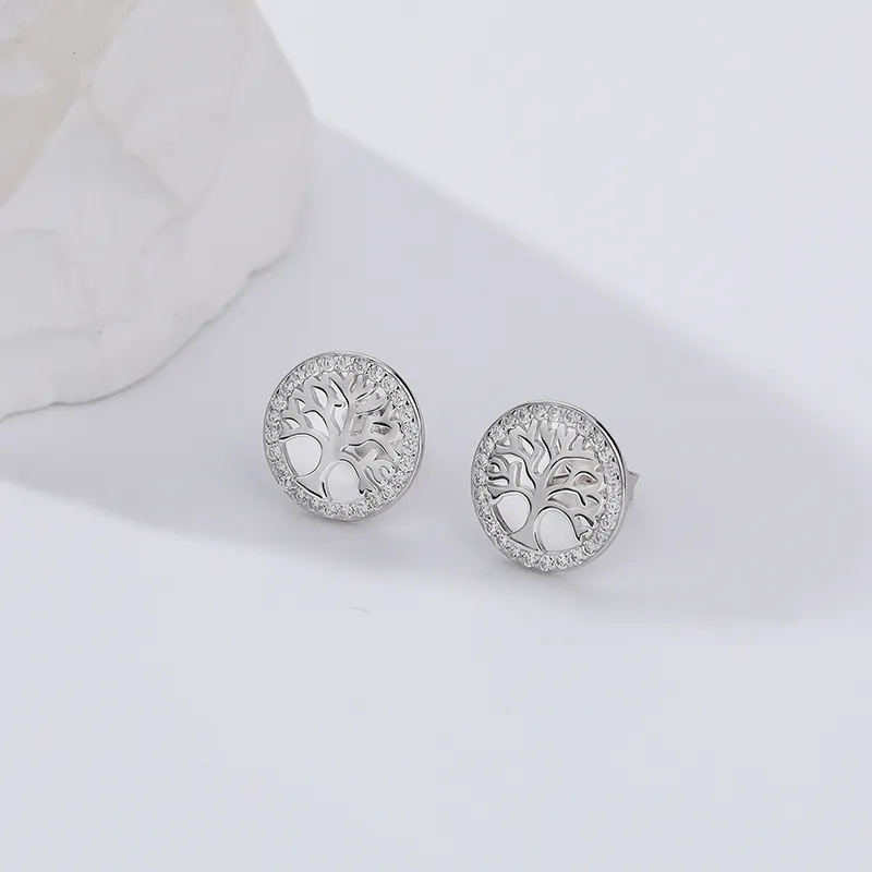 S925 Tree Of Life Stud Earrings
