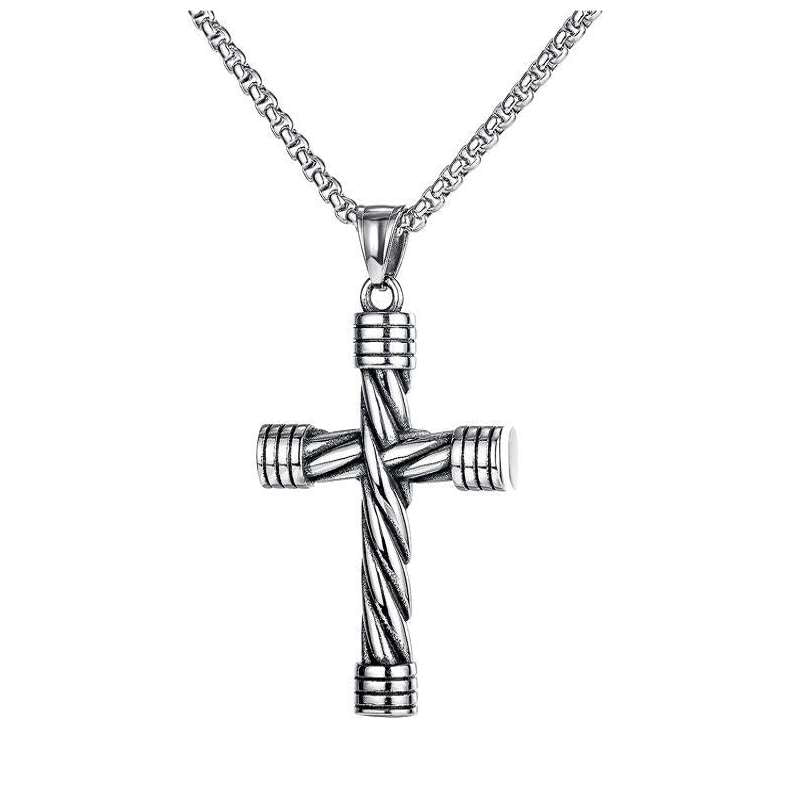 Twisted Rope Cross Necklace