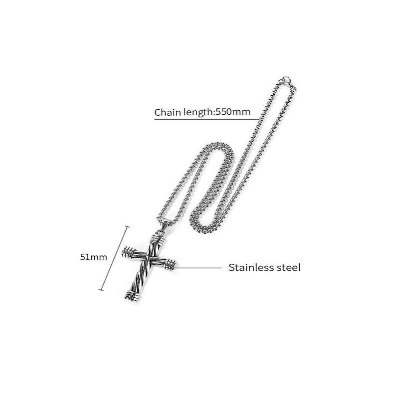 Twisted Rope Cross Necklace