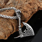 Valknut Viking Axe Necklace- Silver