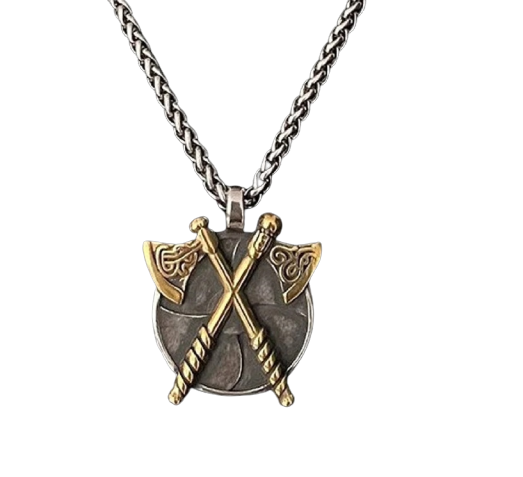 Celtic Norse Pagan Warrior Necklace - Gold