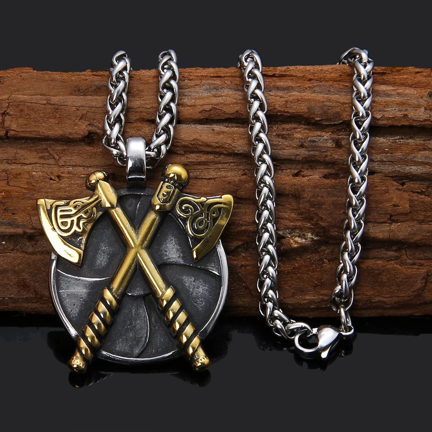 Celtic Norse Pagan Warrior Necklace - Gold