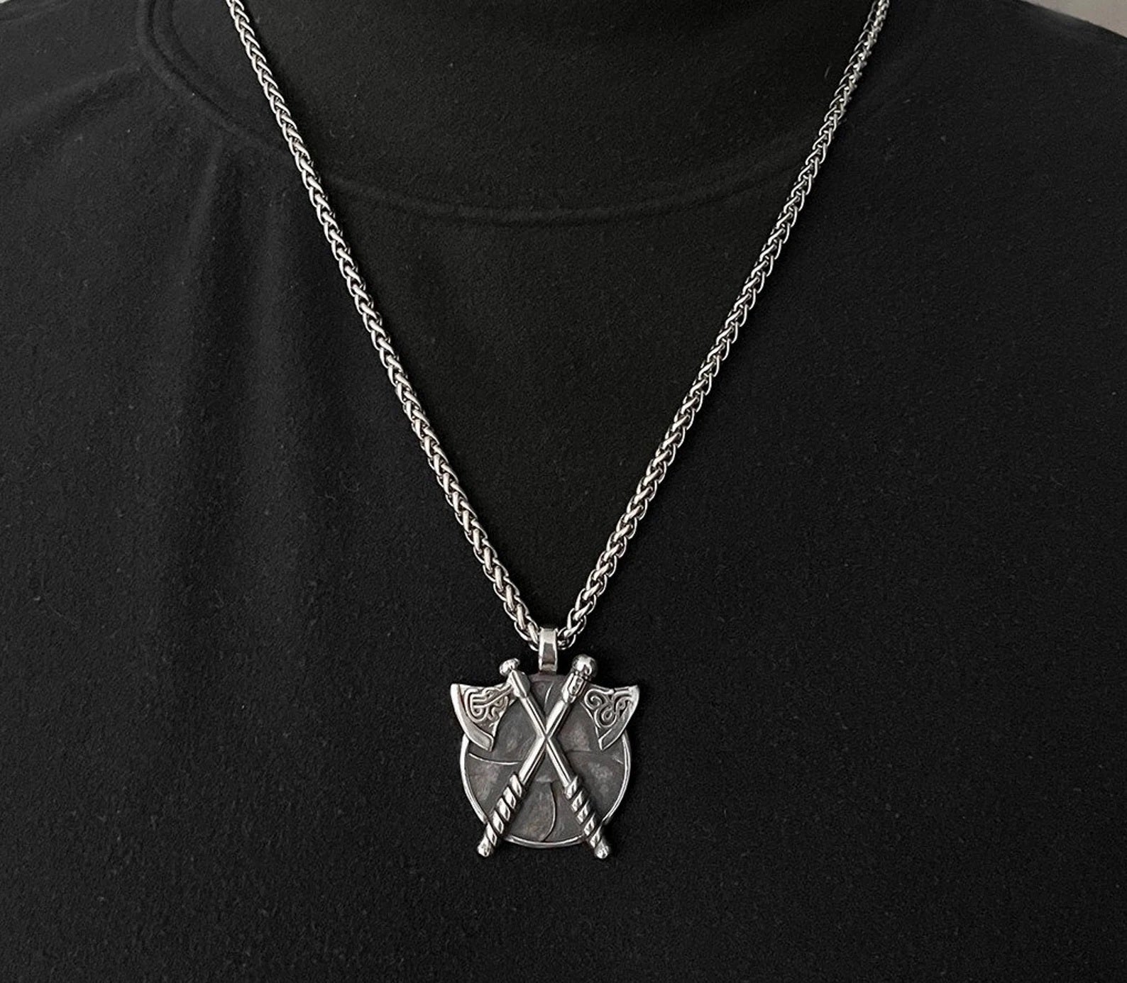 Celtic Norse Pagan Warrior Necklace - Silver